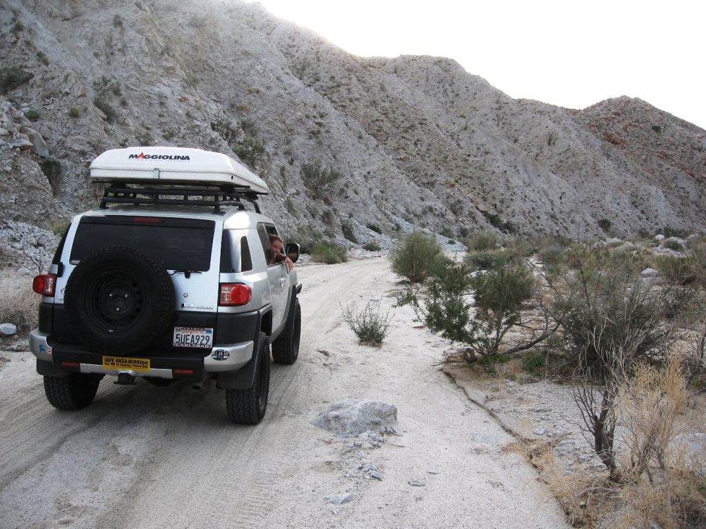 Driving the Toyota FJ Cruiser into Indian Gorge