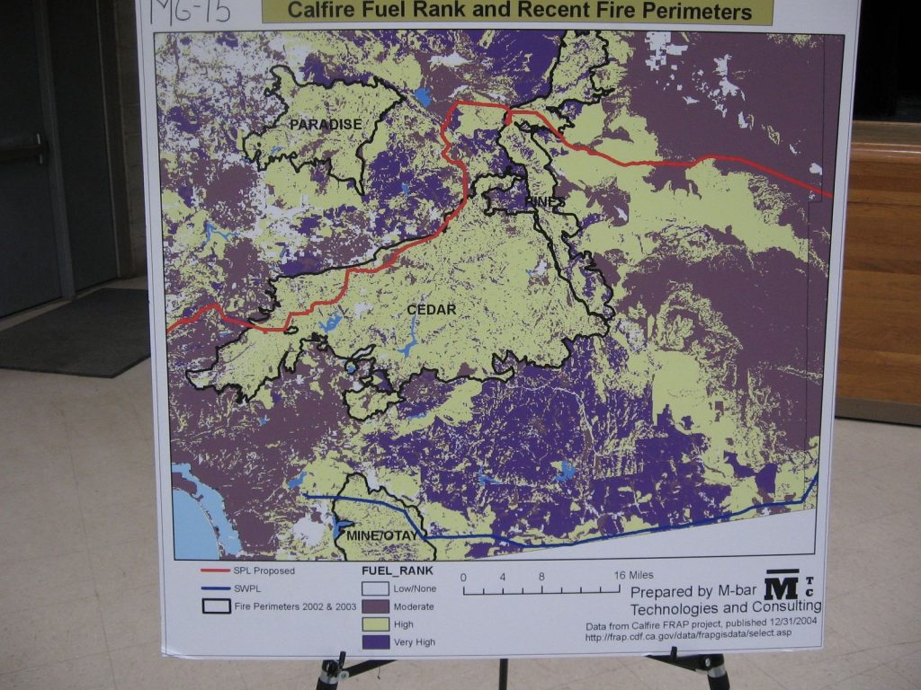 Sunrise Powerlink and potential fire danger illustration